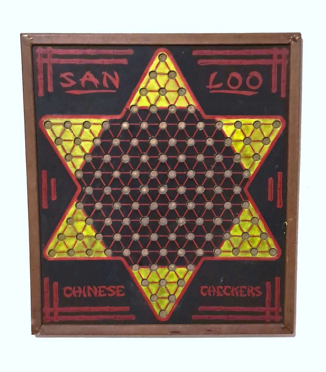 Vintage Two-Sided San Loo Chinese Checker Board - Northwestern Products Co., St. Louis (No Marbles)