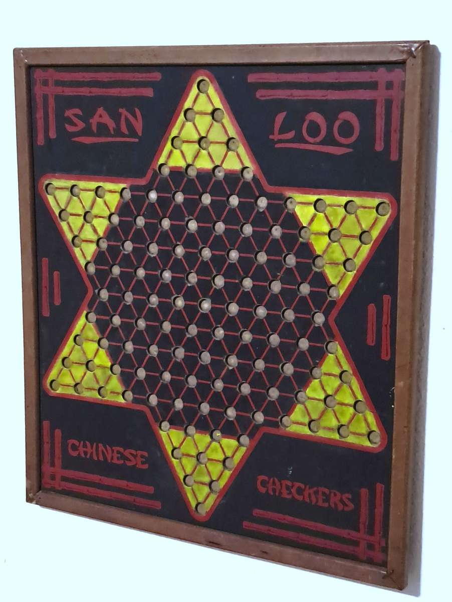 Vintage Two-Sided San Loo Chinese Checker Board - Northwestern Products Co., St. Louis (No Marbles)