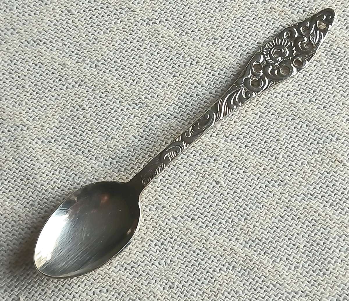 Collectible 6-Piece Vintage Dutch Teaspoon Set - Chrome Plated with Openwork Design - c1960