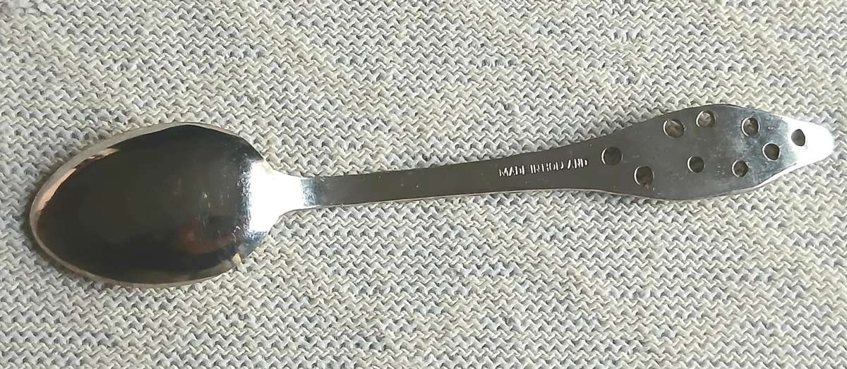 Collectible 6-Piece Vintage Dutch Teaspoon Set - Chrome Plated with Openwork Design - c1960