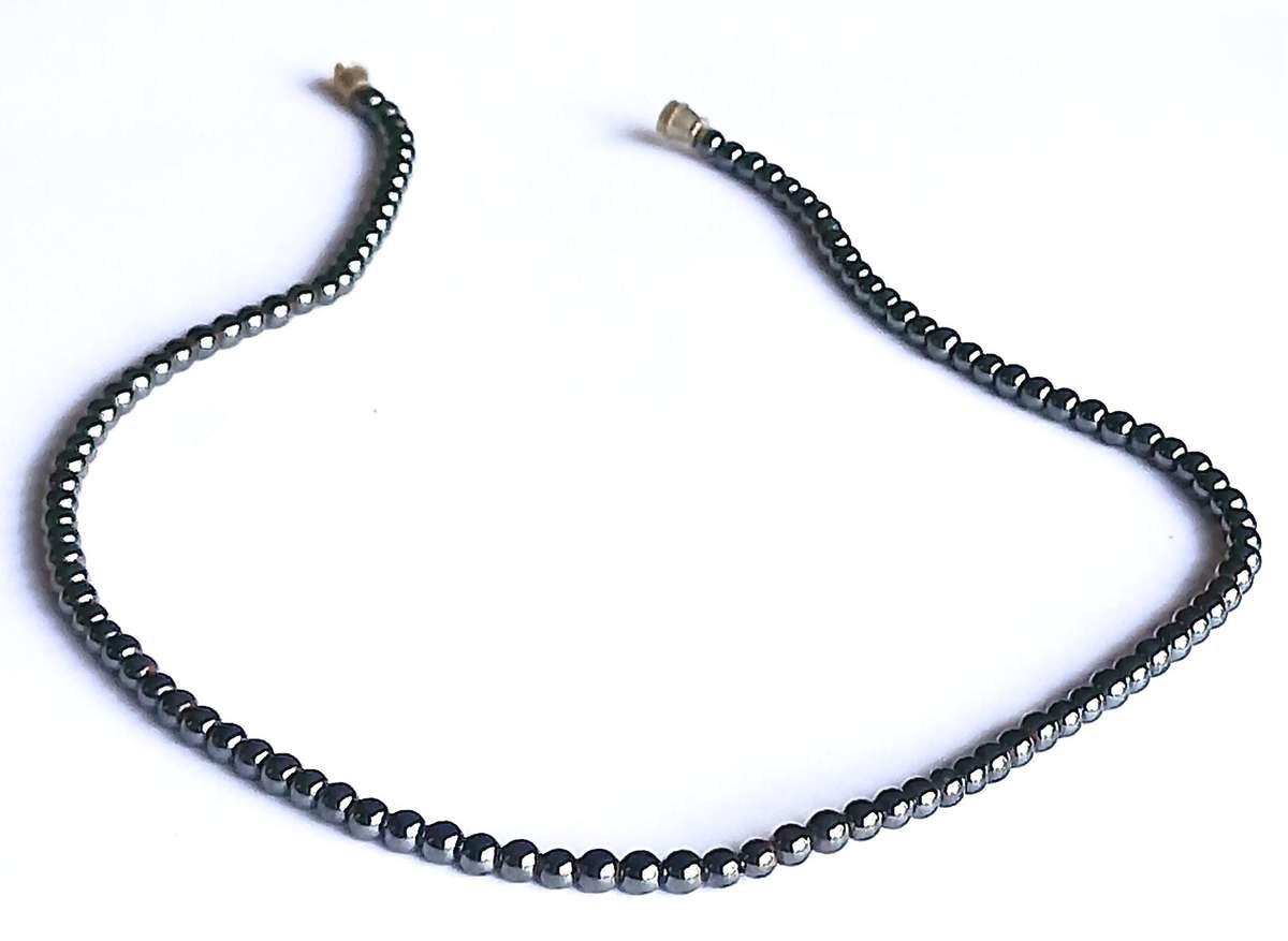 Vintage Hematite Beaded Necklace