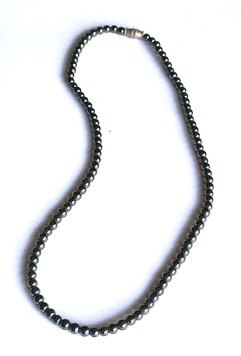 Vintage Hematite Beaded Necklace