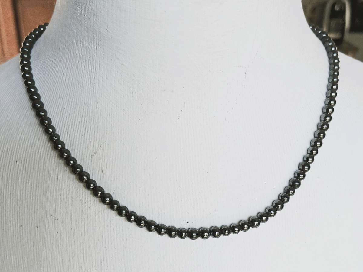 Vintage Hematite Beaded Necklace