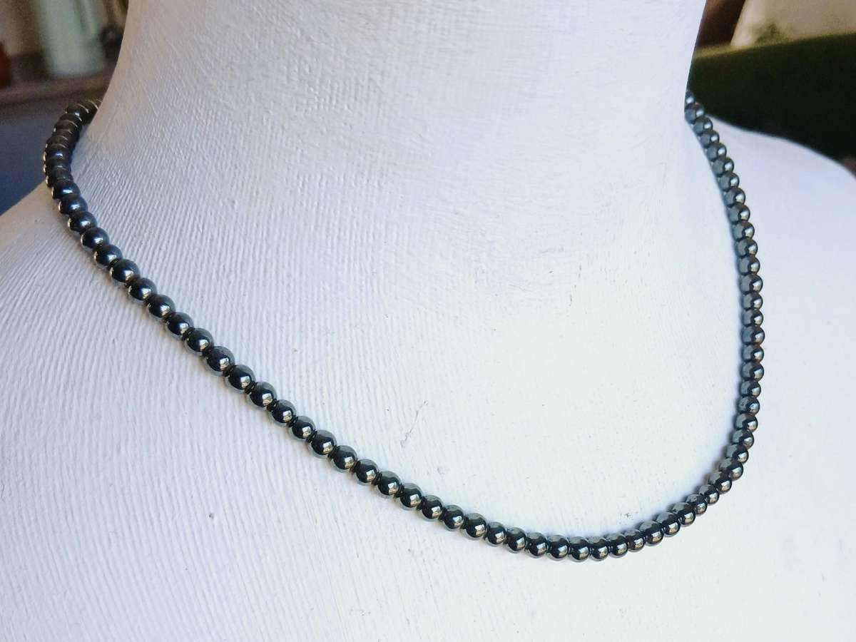 Vintage Hematite Beaded Necklace