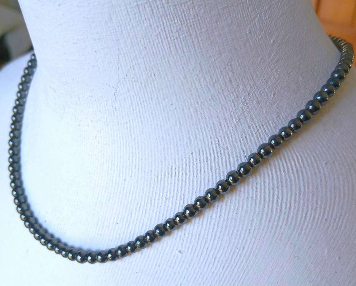 Vintage Hematite Beaded Necklace