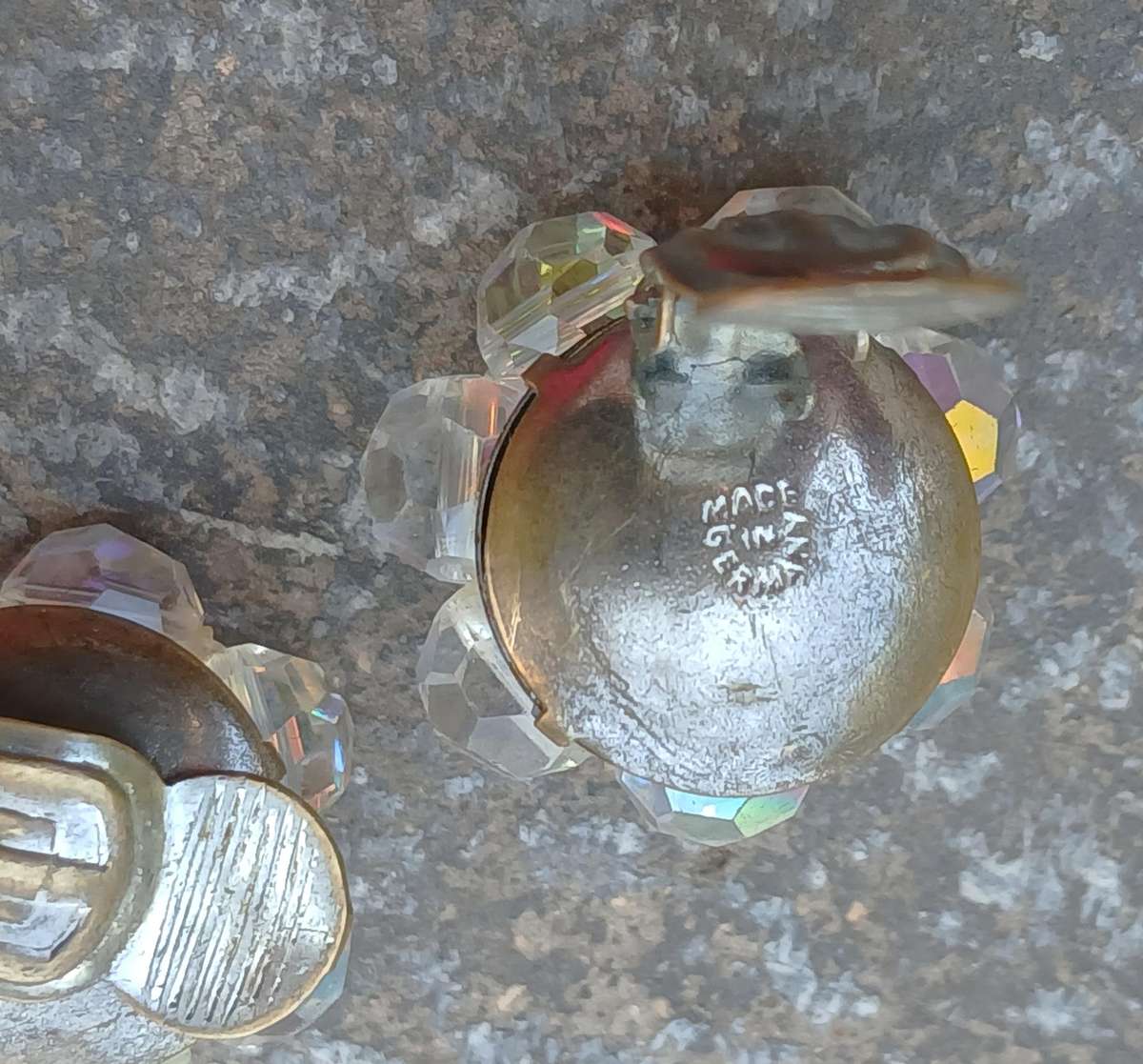 Exquisite Vintage Aurora Borealis Cluster Flower Clip-on Earrings - Made in Germany