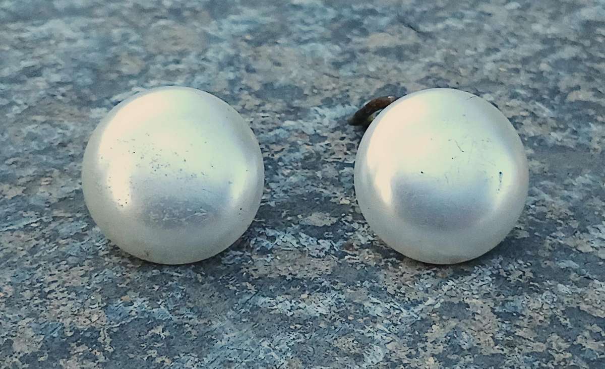 Vintage 1960s Faux Pearl Clip-On Earrings | Classic Design | Ornate Brass Backs