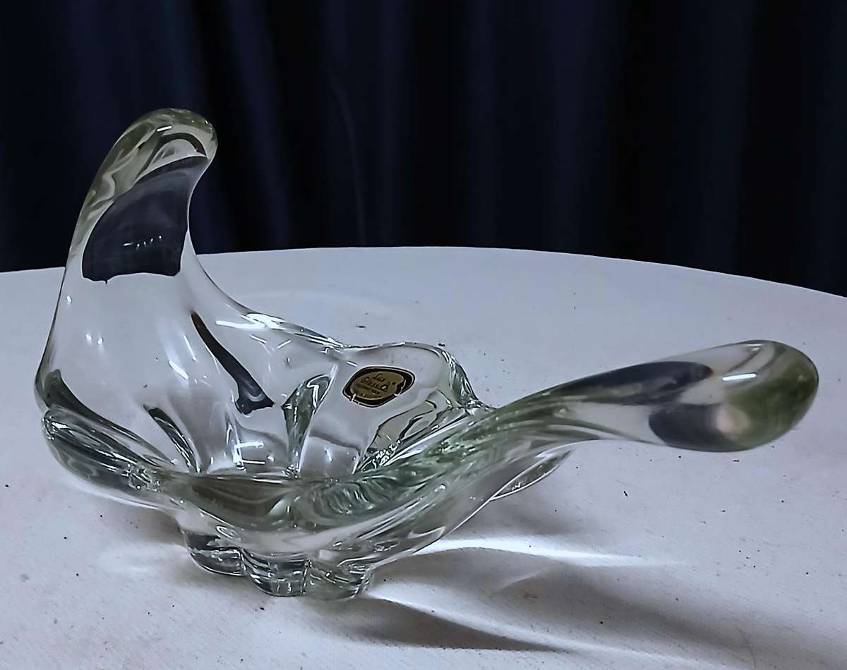 Exquisite Vintage Austrian Lux Glass Hand-Fashioned Art Bowl / Sculpture