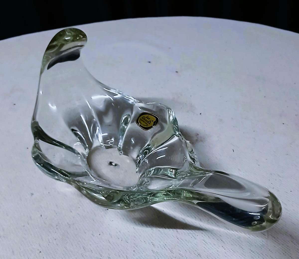 Exquisite Vintage Austrian Lux Glass Hand-Fashioned Art Bowl / Sculpture