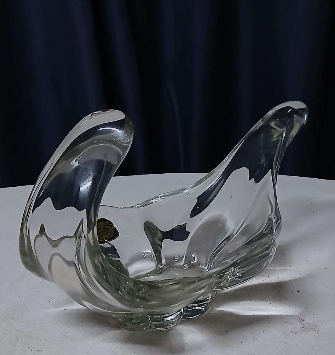 Exquisite Vintage Austrian Lux Glass Hand-Fashioned Art Bowl / Sculpture