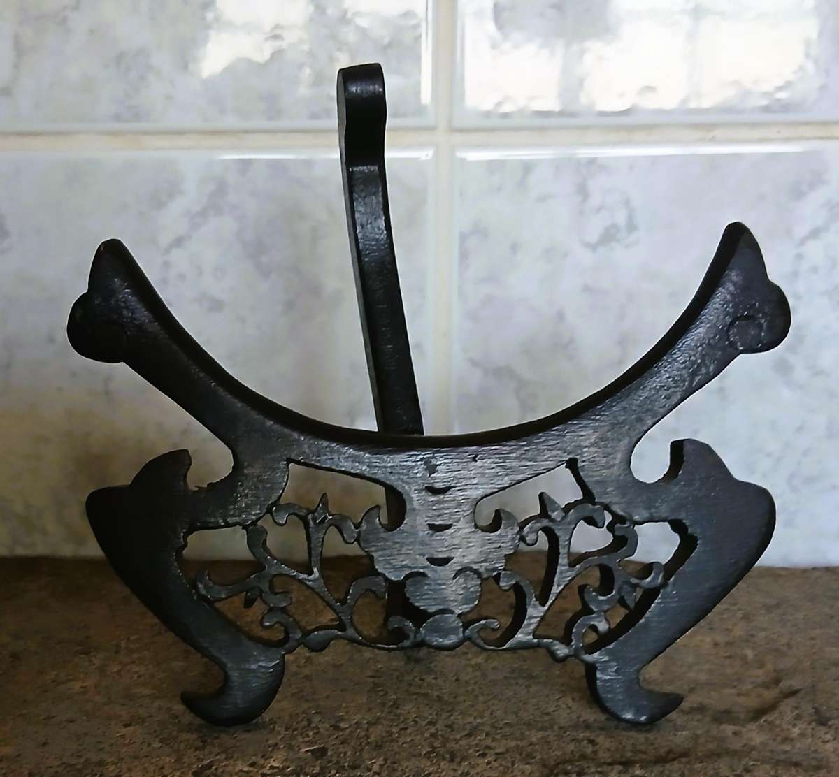 Vintage Chinese Cloisonné Plate with Cherry Blossom Design and Carved Wooden Stand