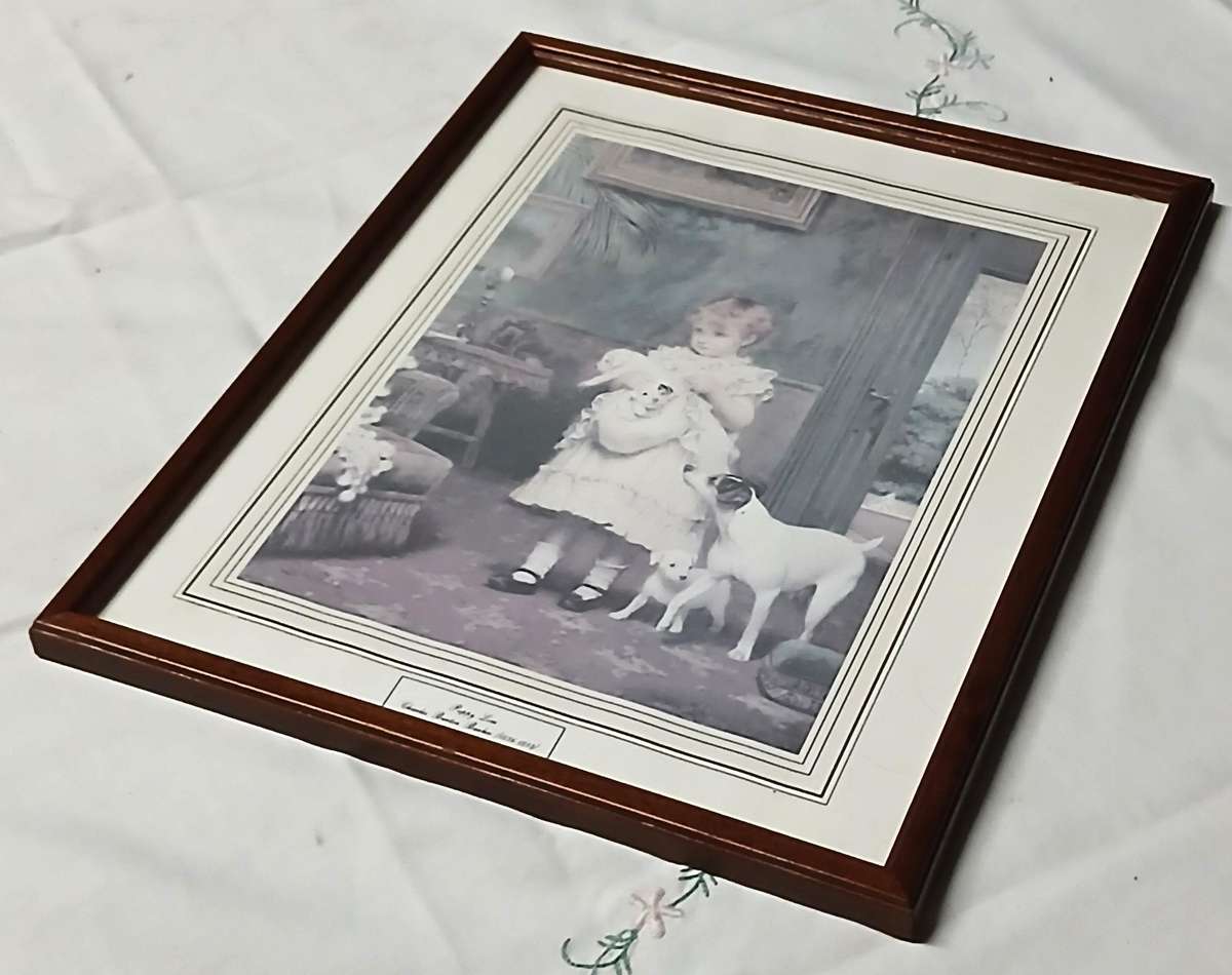 Pair of Antique, Collectable Victorian Prints by Charles Burton Barber & Briton Riviere