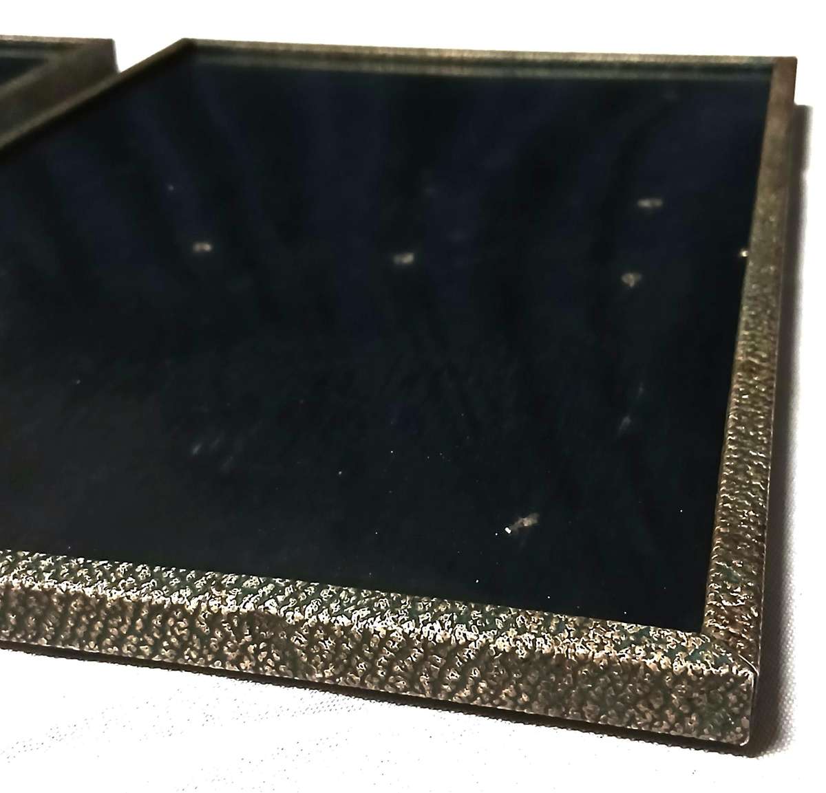 Pair of Rare Antique WWB Ltd (Wilkes & Brookes) Art Deco Silverplated Convex Glass Picture Frames