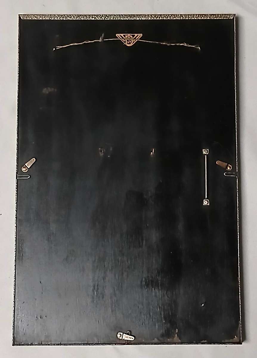 Pair of Rare Antique WWB Ltd (Wilkes & Brookes) Art Deco Silverplated Convex Glass Picture Frames