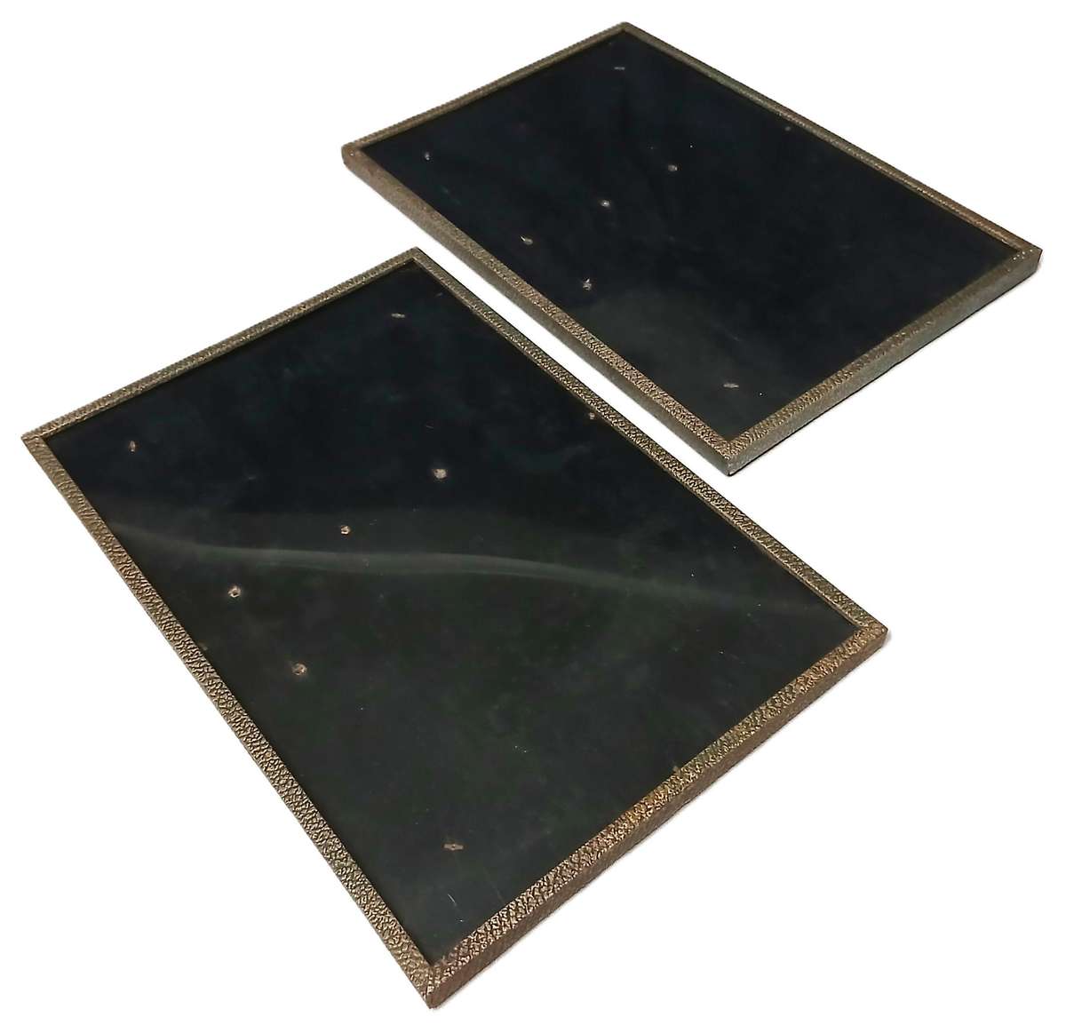 Pair of Rare Antique WWB Ltd (Wilkes & Brookes) Art Deco Silverplated Convex Glass Picture Frames