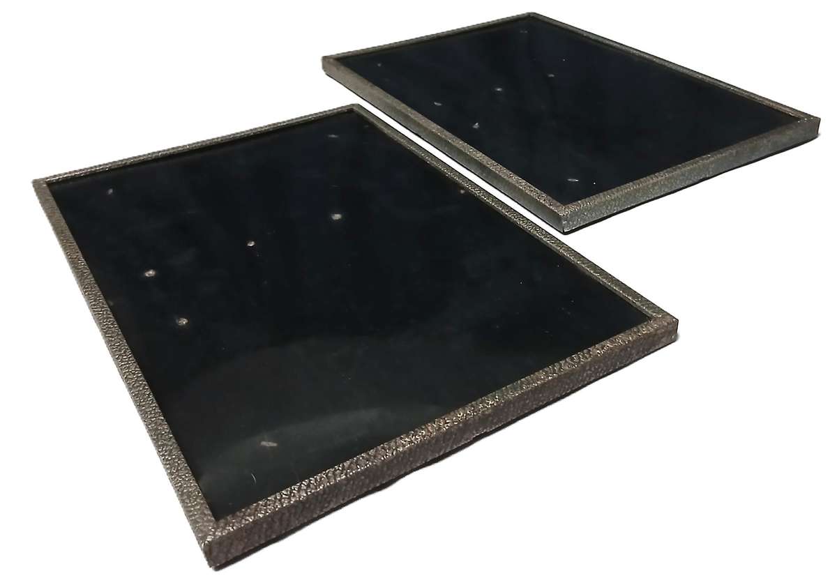Pair of Rare Antique WWB Ltd (Wilkes & Brookes) Art Deco Silverplated Convex Glass Picture Frames