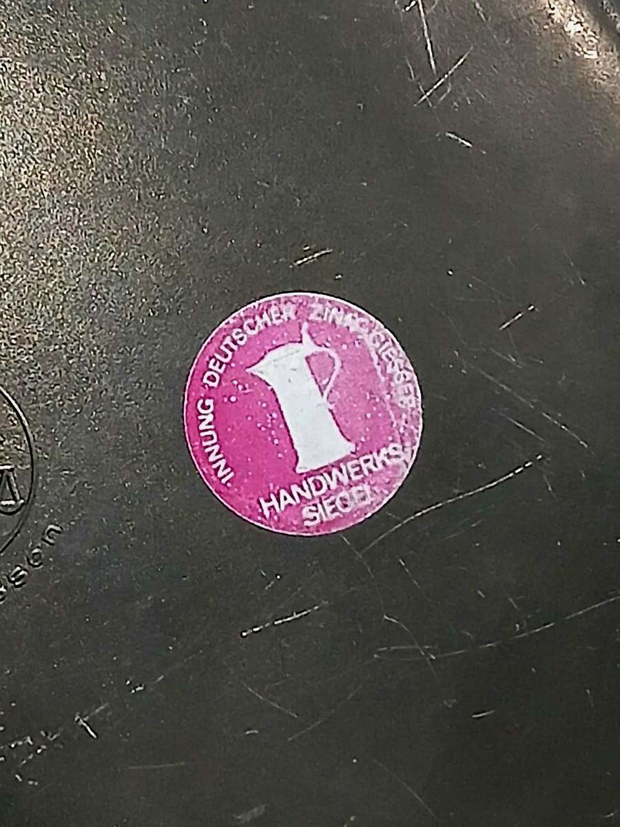 Vintage German Pewter Charger Plate  Embossed Horse Head Motif