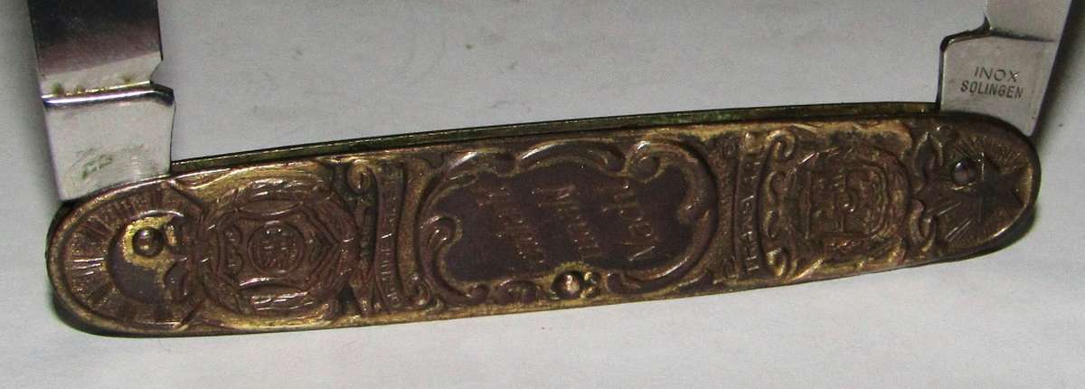 Rare Antique Boer War Pocket Knife  Paul Kruger & Christiaan de Wet Design