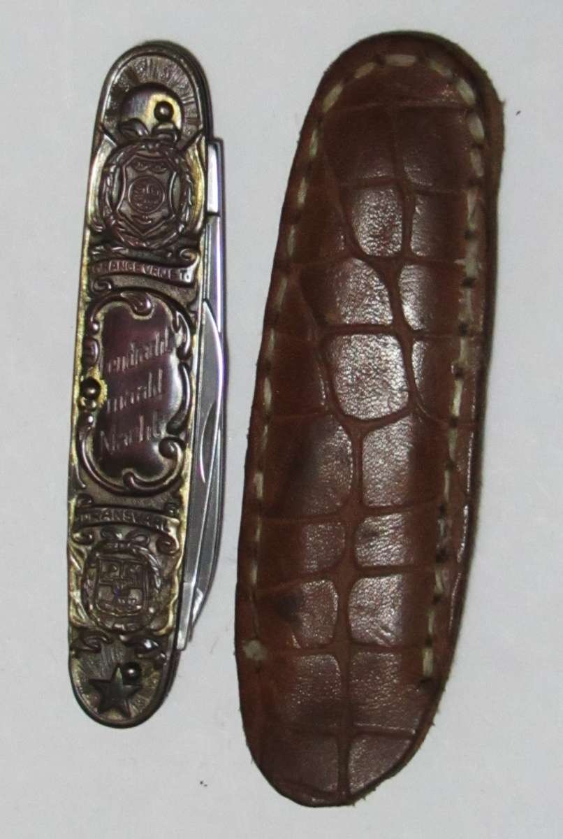 Rare Antique Boer War Pocket Knife  Paul Kruger & Christiaan de Wet Design