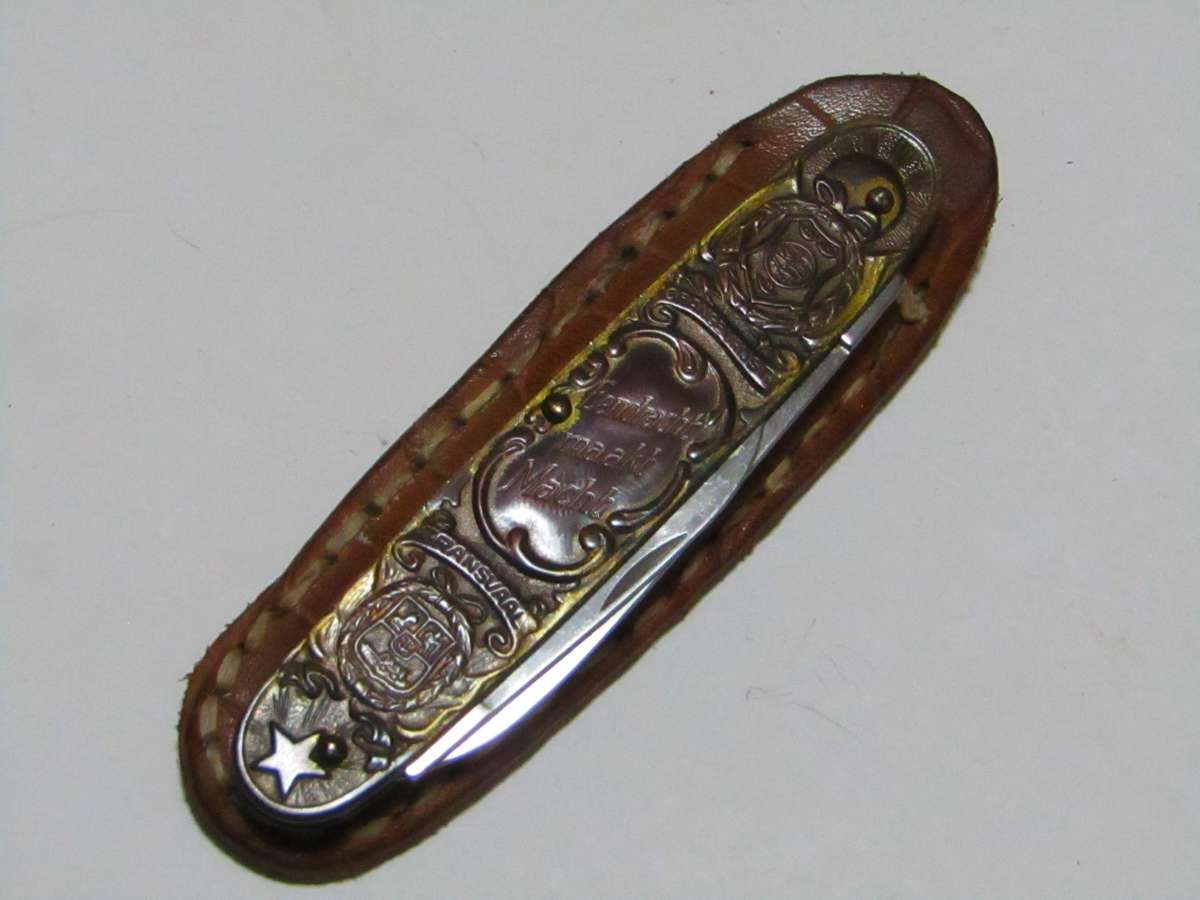 Rare Antique Boer War Pocket Knife  Paul Kruger & Christiaan de Wet Design