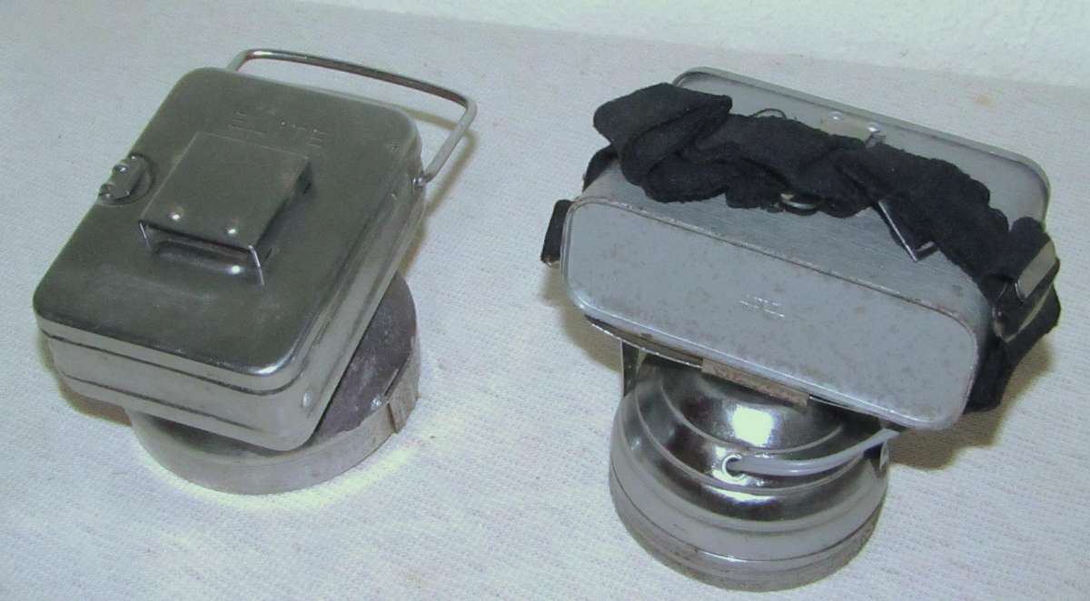 Vintage Elite Metal Handheld & Headlamp Flashlight Pair with Instructions