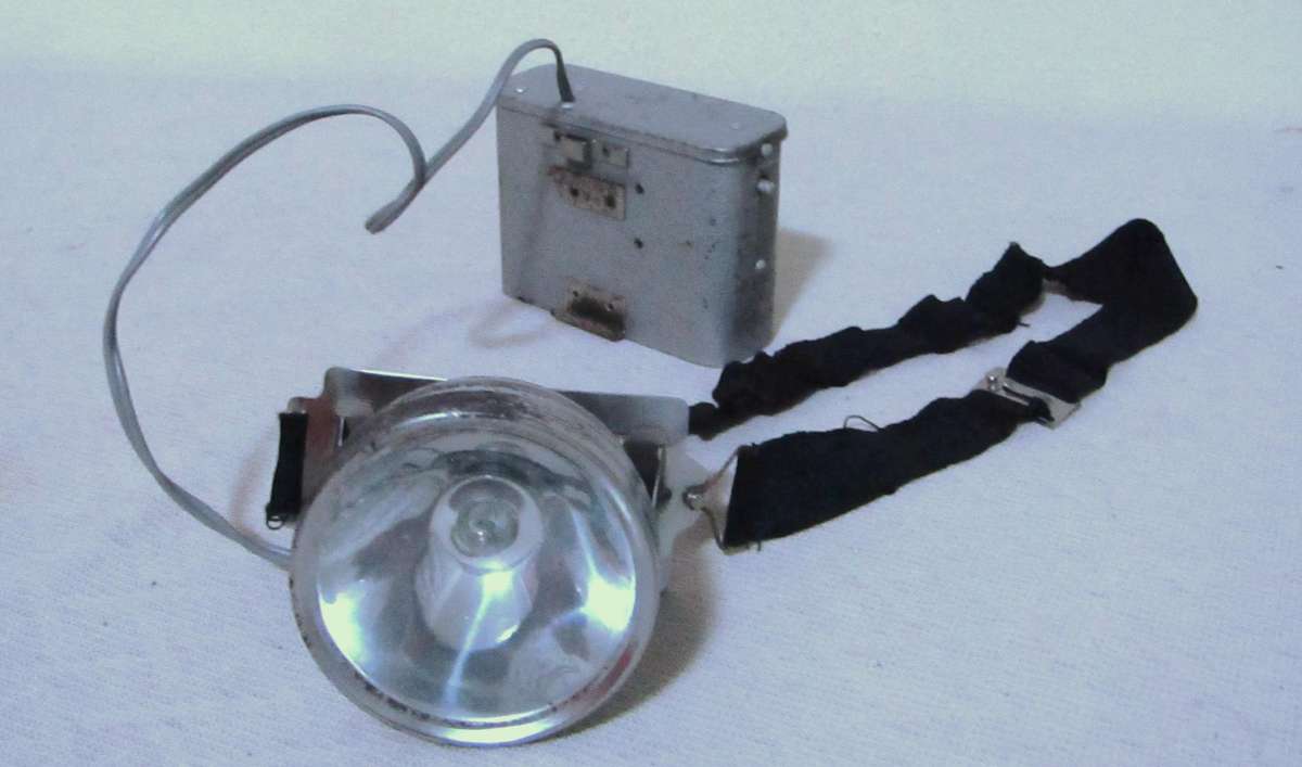 Vintage Elite Metal Handheld & Headlamp Flashlight Pair with Instructions