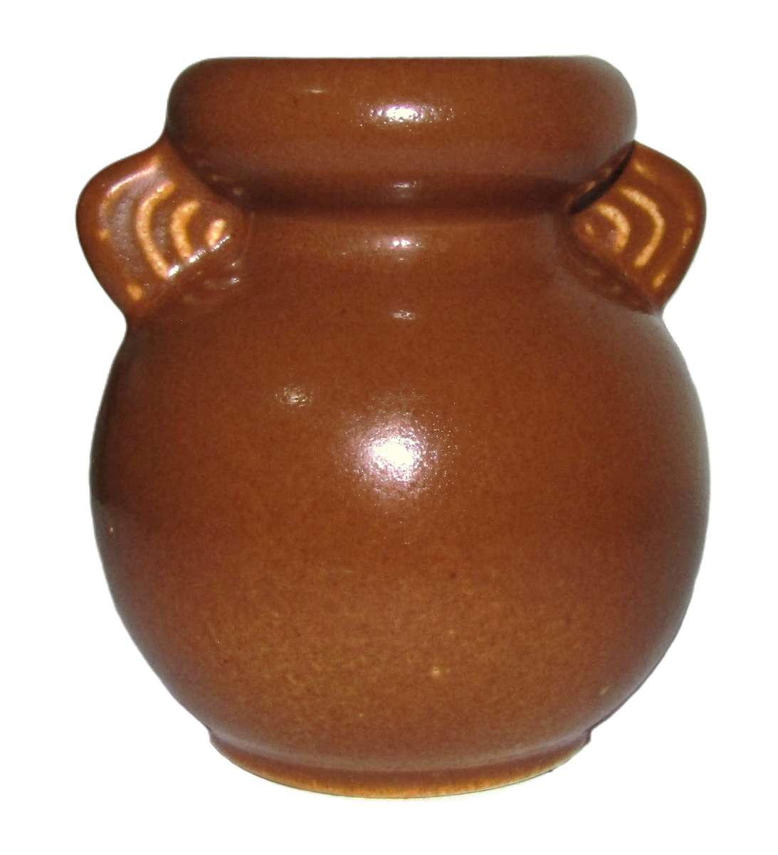 Vintage Lucia Ware Small Brown Glazed Amphora - Numbered 1562