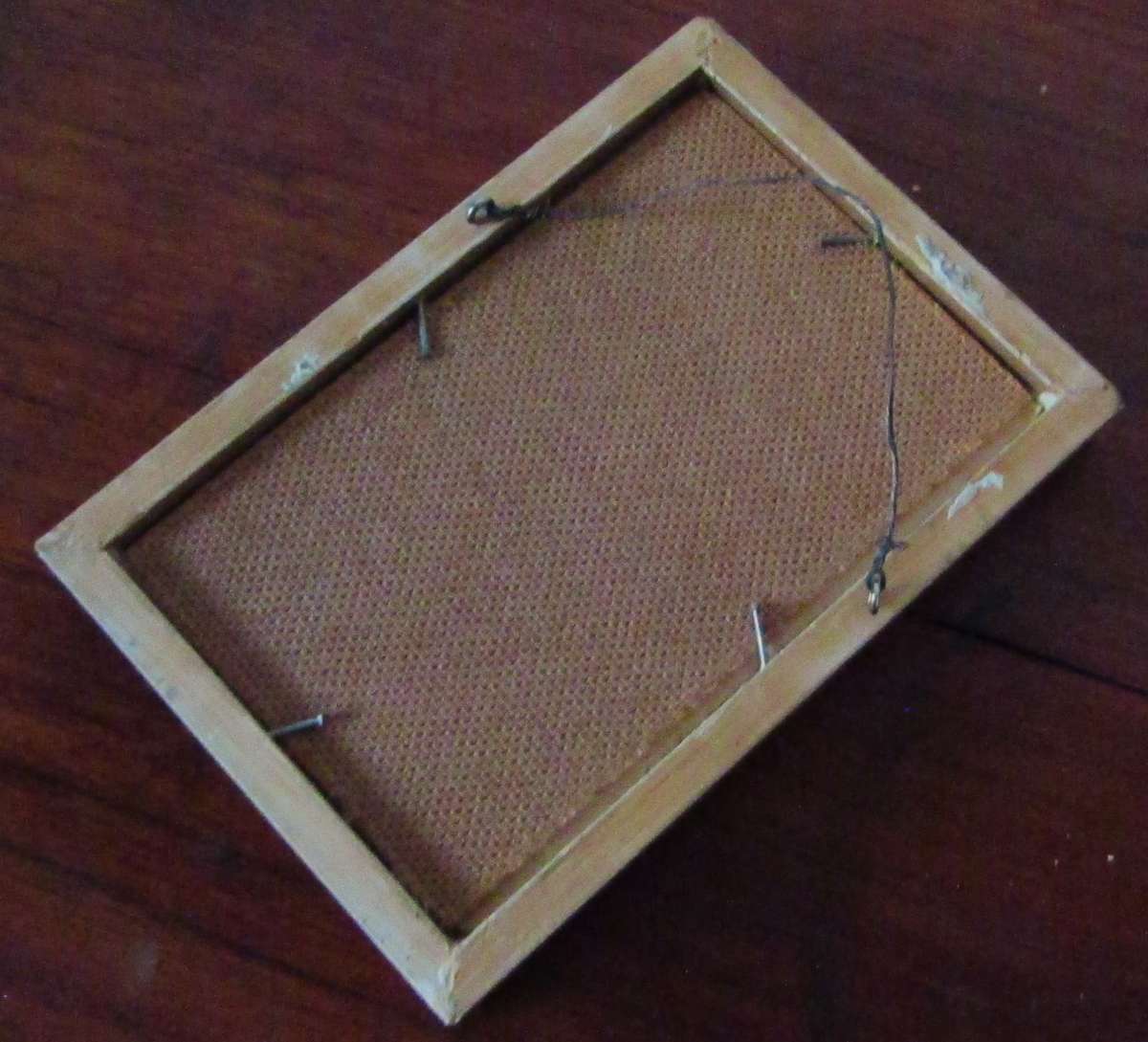 Vintage Framed Elsi Gumier Embroidered Postcard, Hydra, c1950