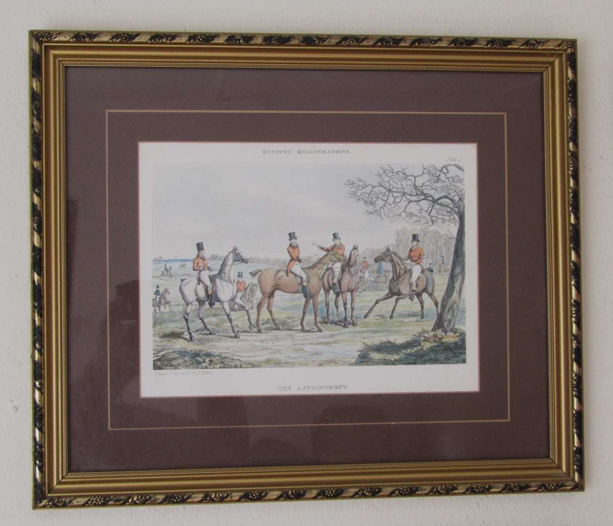 Set of 4 Framed Antique Prints from the Hunting Qualifications Series, Drawn and Engraved by H Alken