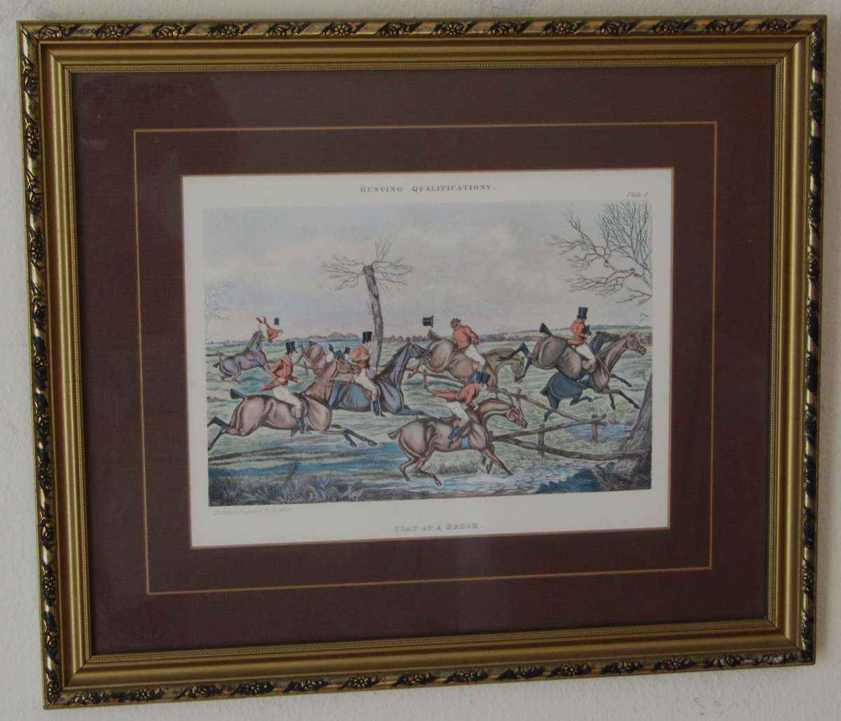 Set of 4 Framed Antique Prints from the Hunting Qualifications Series, Drawn and Engraved by H Alken