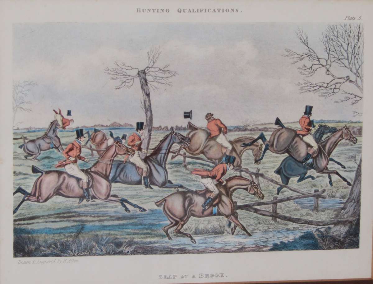 Set of 4 Framed Antique Prints from the Hunting Qualifications Series, Drawn and Engraved by H Alken
