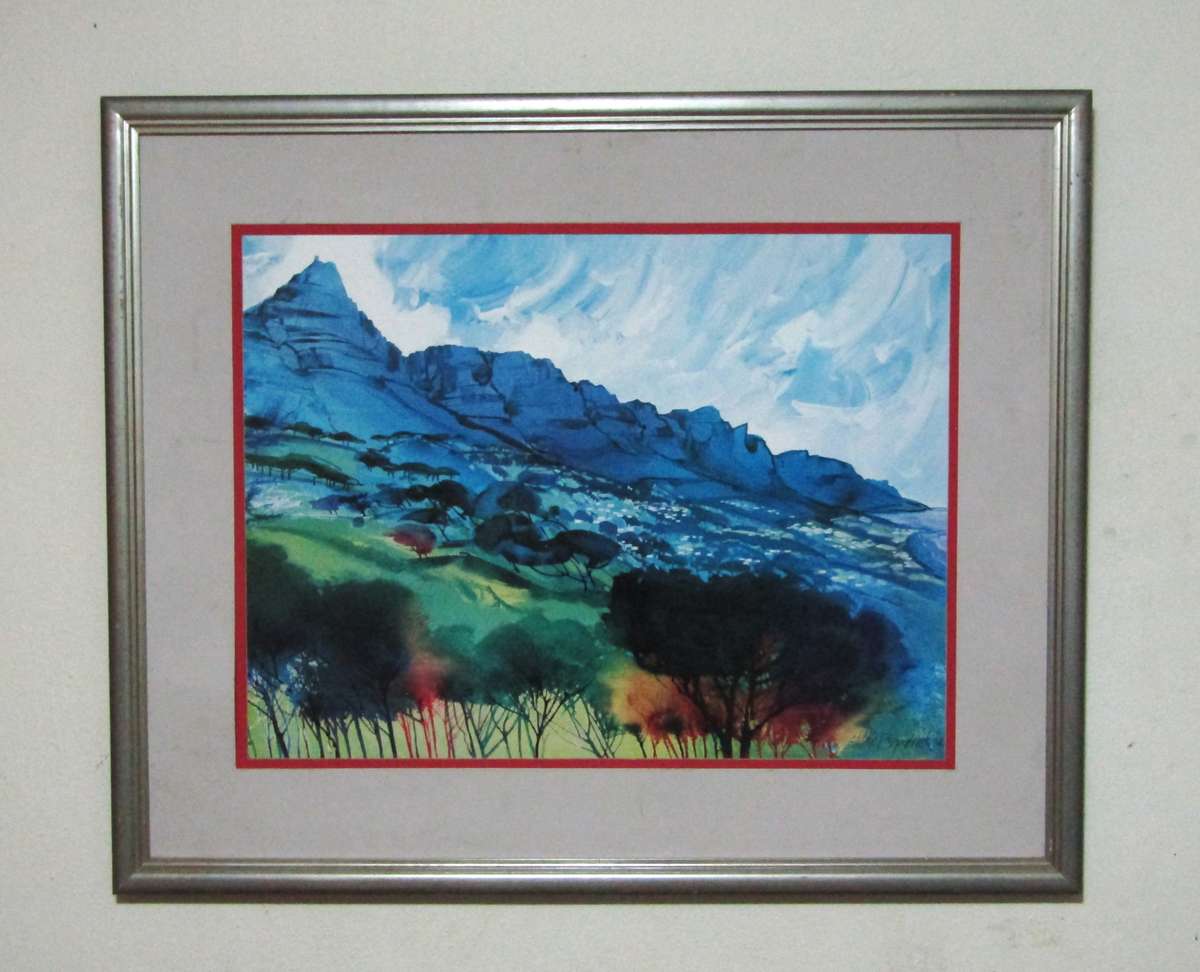Decorative Framed Landscape Print by South African Artist Mike Fitzpatrick (1994)