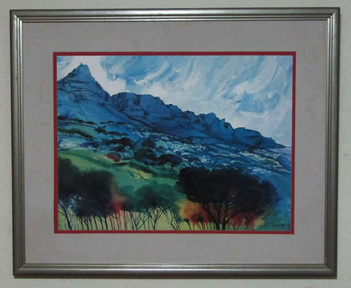 Decorative Framed Landscape Print by South African Artist Mike Fitzpatrick (1994)
