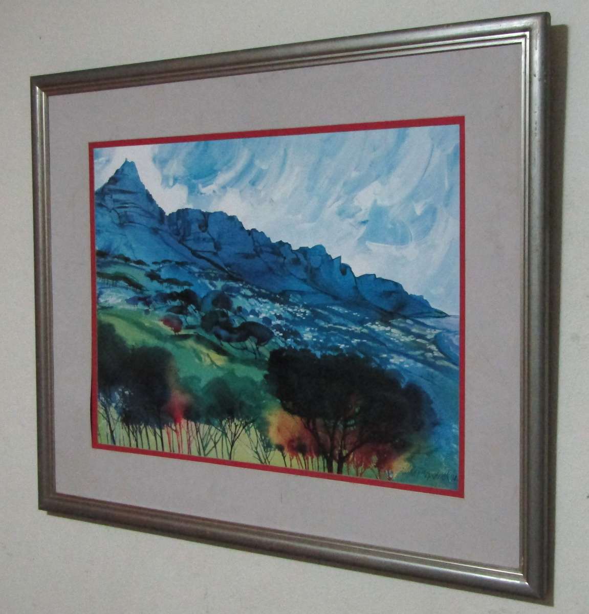 Decorative Framed Landscape Print by South African Artist Mike Fitzpatrick (1994)
