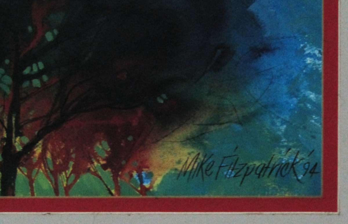 Decorative Framed Landscape Print by South African Artist Mike Fitzpatrick (1994)