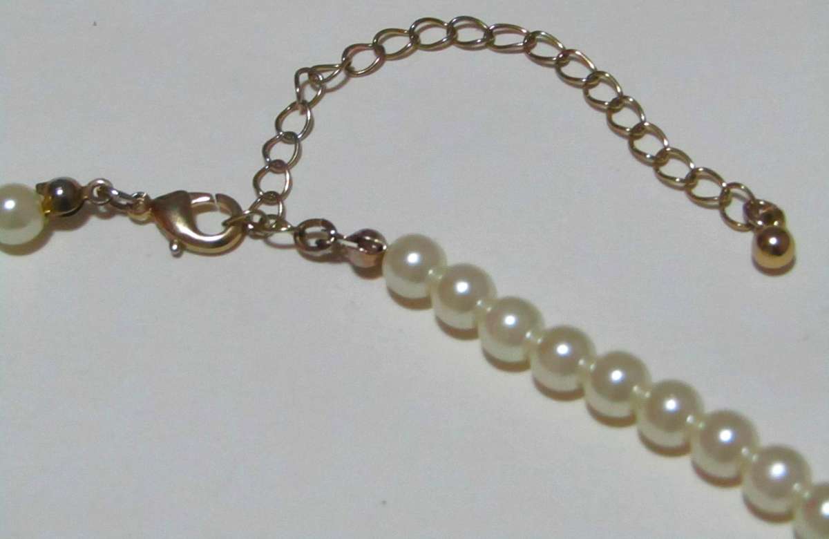 Vintage Gold-Tone Diamante and Faux Pearl Statement Bib Necklace