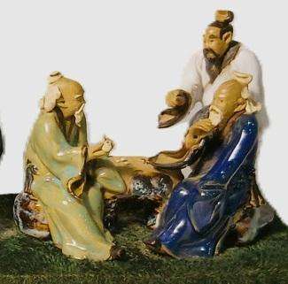 Rare Shiwan Eight Immortals Ceramic Set | 12-Figure Mid-Century Chinese Composition | Scholar Theme