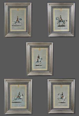Set of Five Framed Equestrian Prints by F.J.N. Windisch-Graetz