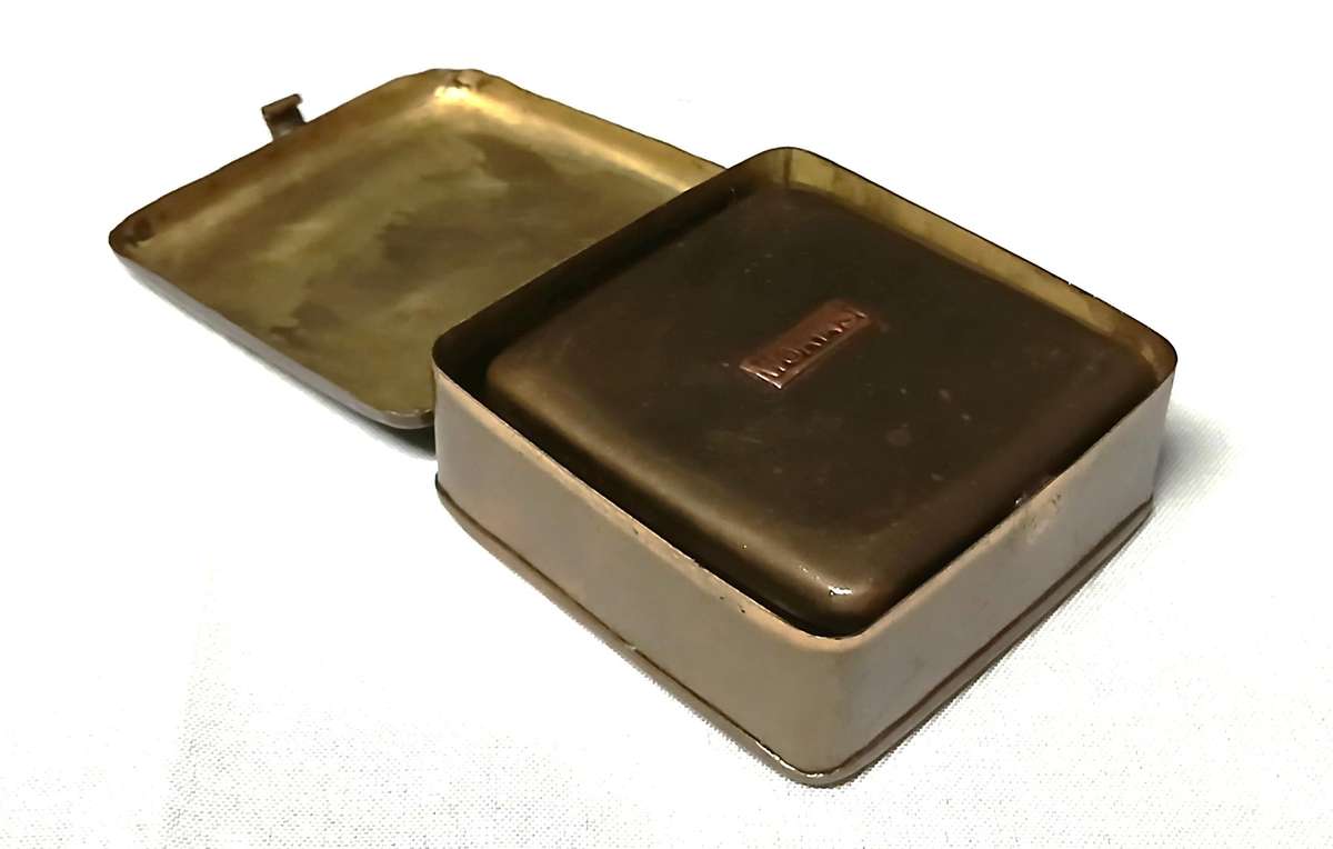 Vintage Brass Bait Tin Set with Copper Labels | Maggots, Worms & General Bait Boxes