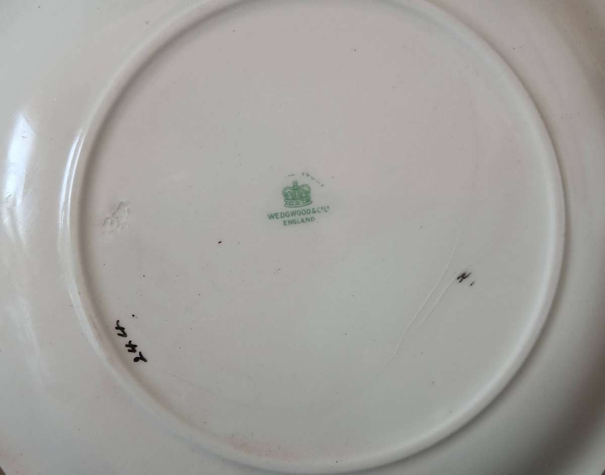 Vintage Wedgwood Peach Pattern Plates | Pair of 22.2cm Octagonal Dinner Plates