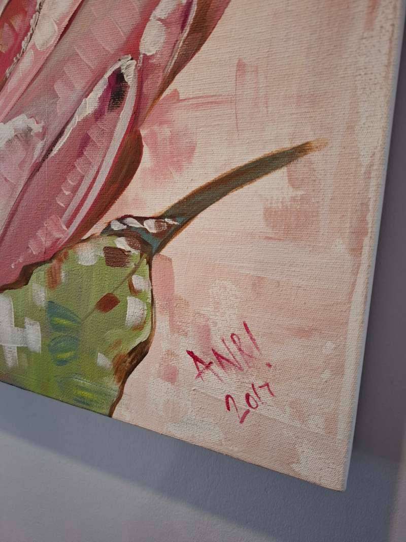 Original Protea painting by Anri Erasmus - 1m x 1m