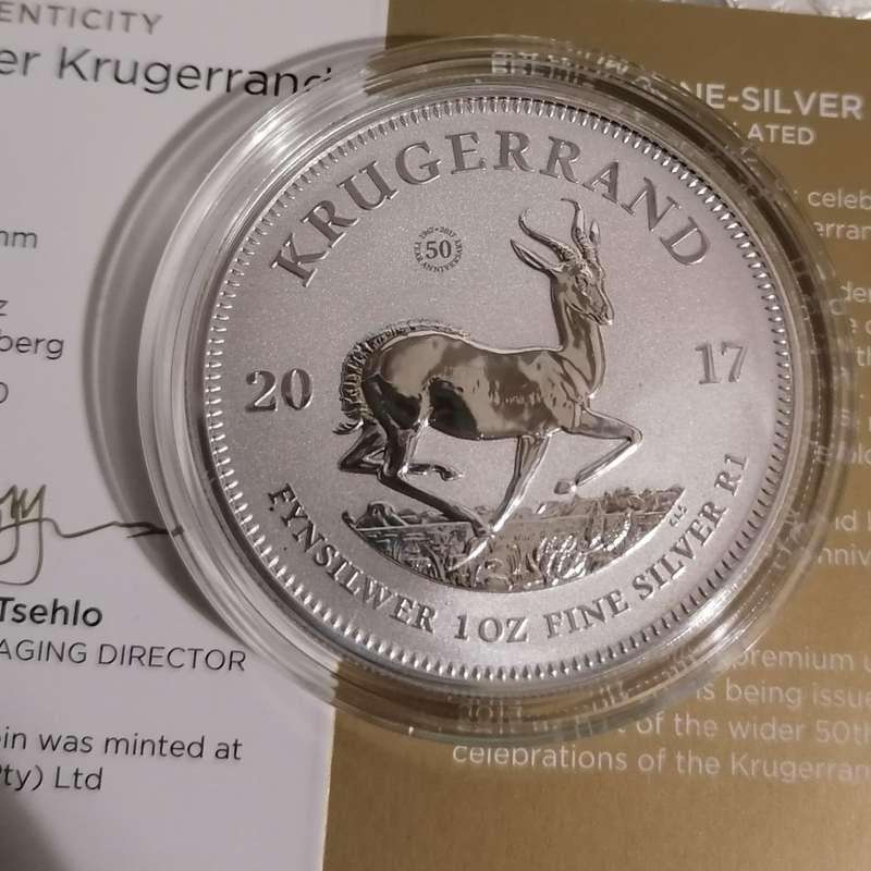 Silver Krugerrands 2017 1Oz: 50th anniversary celebrations.