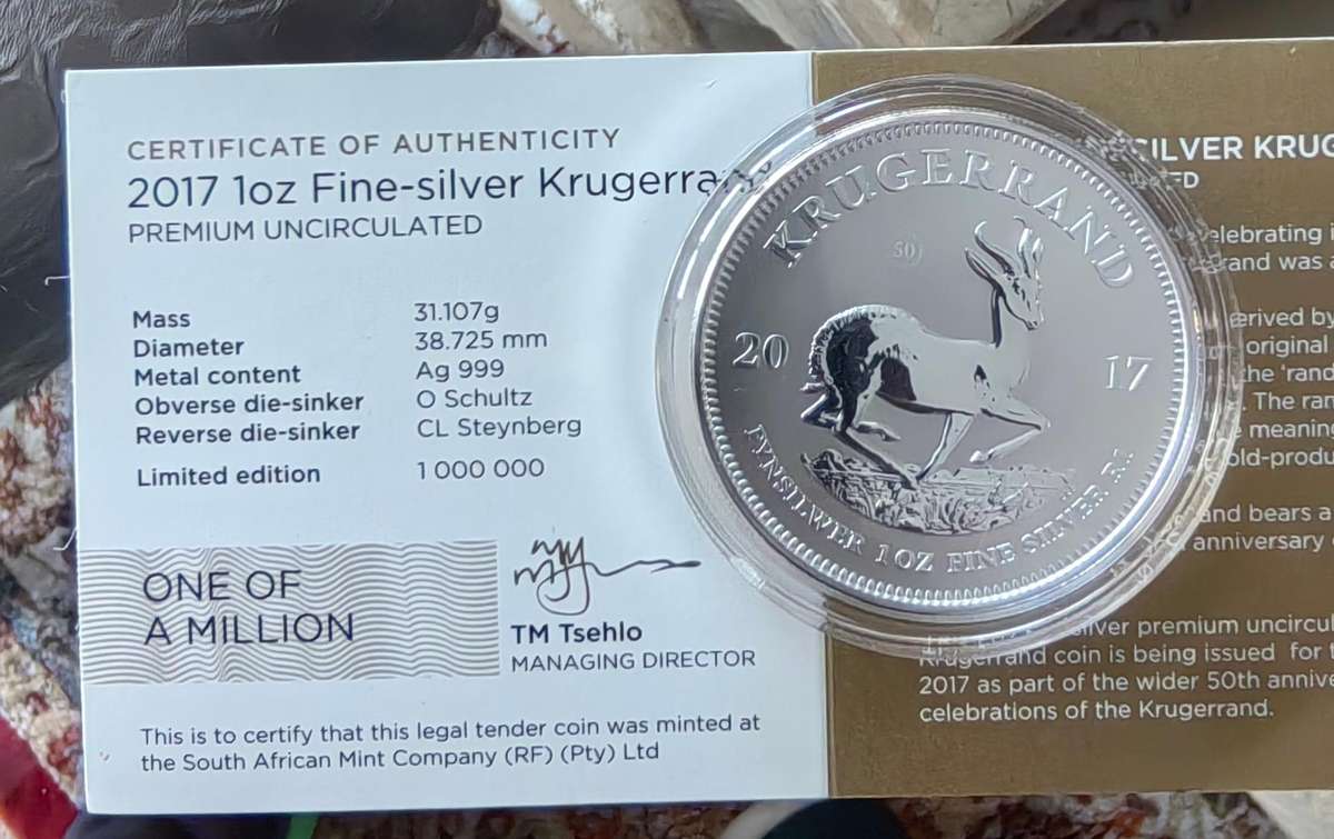 Krugerrand Silver 2017, 50th anniversary