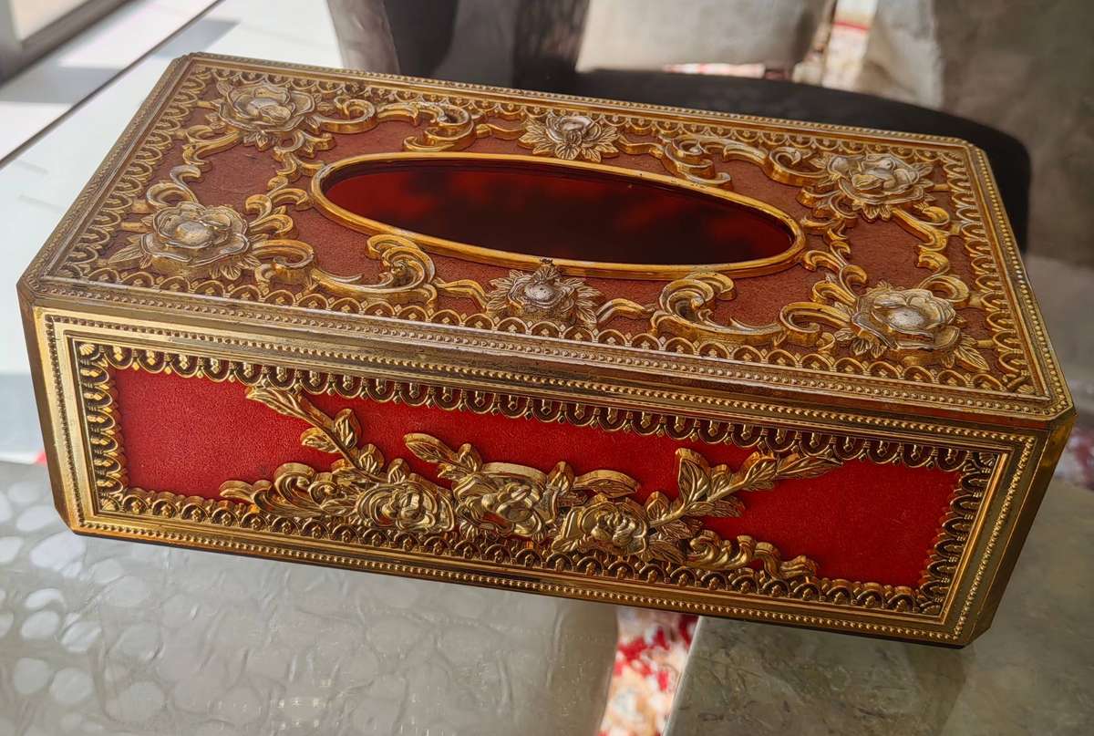 Vintage replica tissue plastic antique box