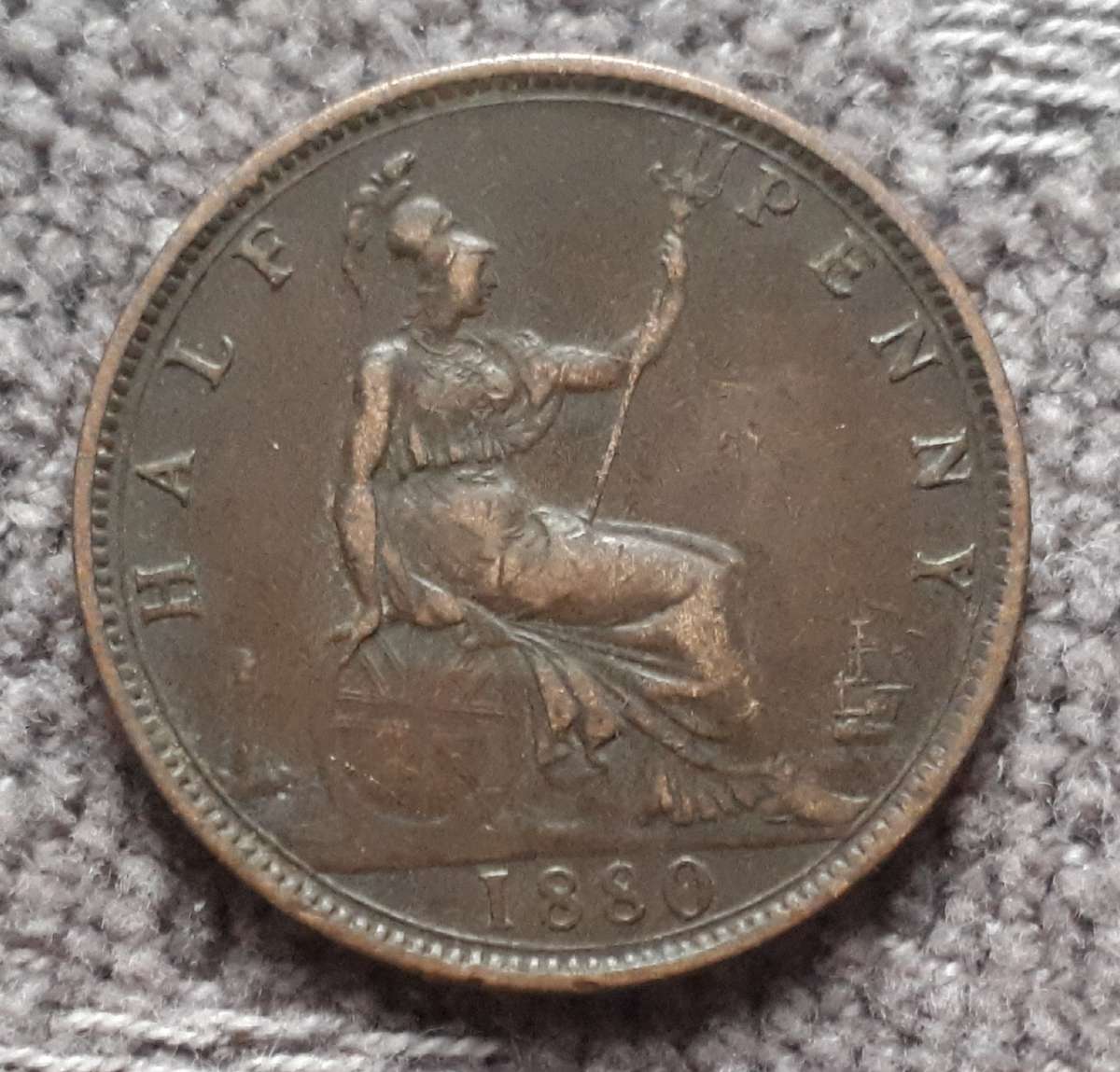 1880 GREAT BRITAIN HALF PENNY