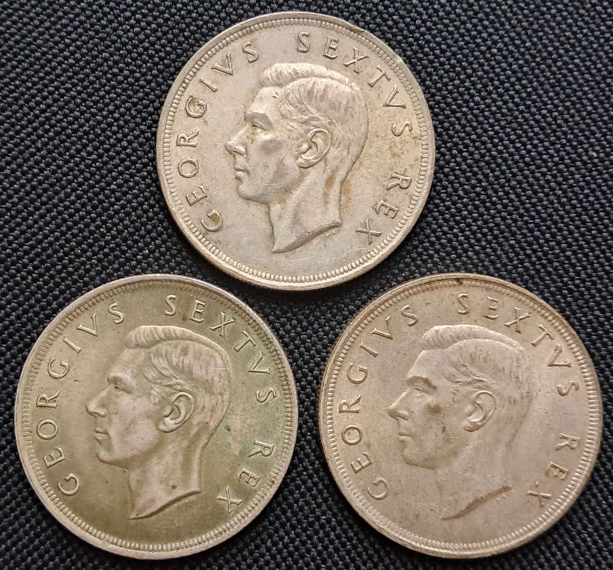 3 X 1952 SAU 5 SHILLING TRIO