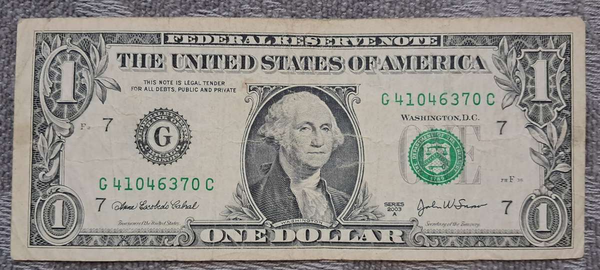 US ONE DOLLAR : $1
