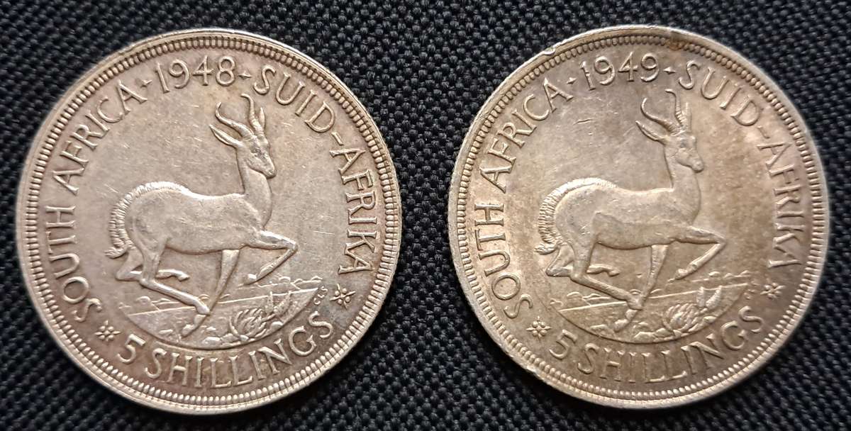 1948 & 1949 SAU 5 SHILLING PAIR