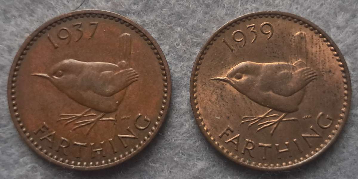 1937  & 1939 GREAT BRITAIN FARTHING PAIR
