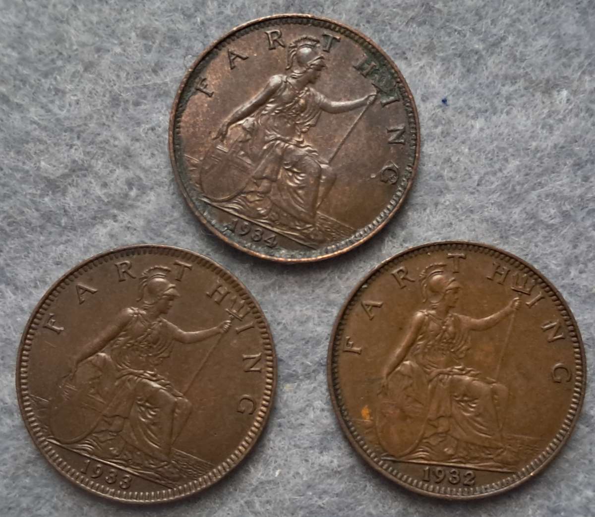 1932 - 1934 GREAT BRITAIN FARTHINGS